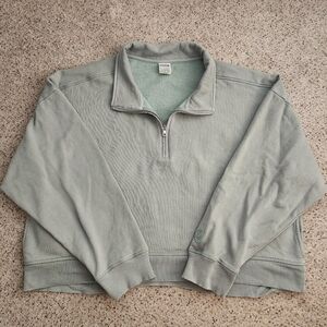 PINK blue quarter zip sweater